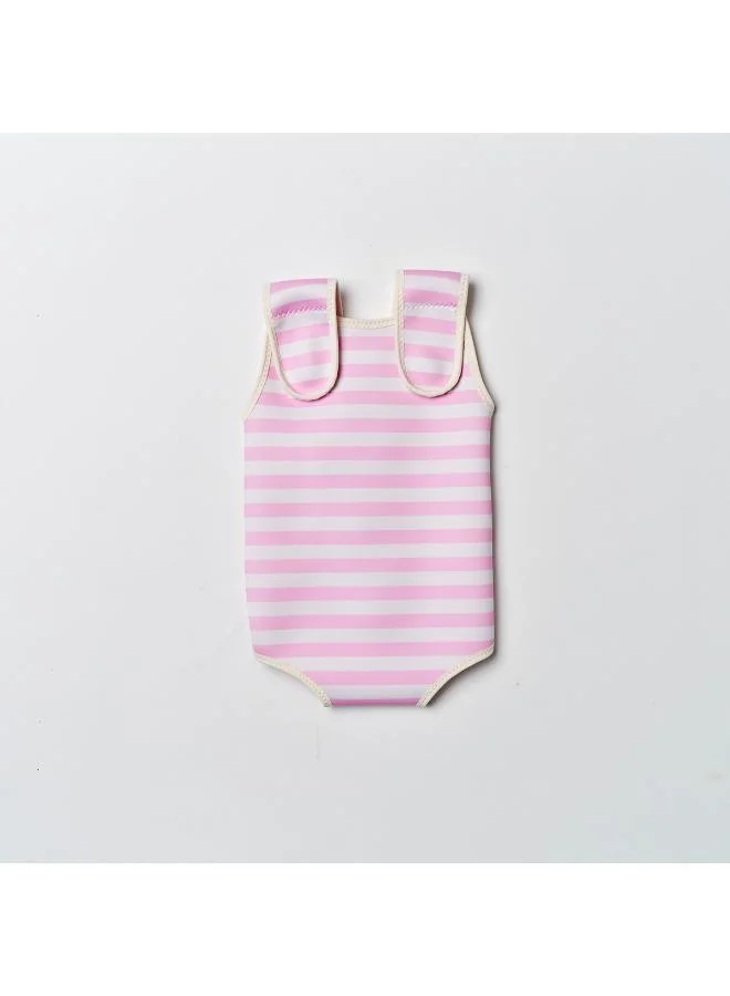 ساني لايف بدلة سباحة للأطفال من المطاط الطبيعي بلون الخوخ والقشدي